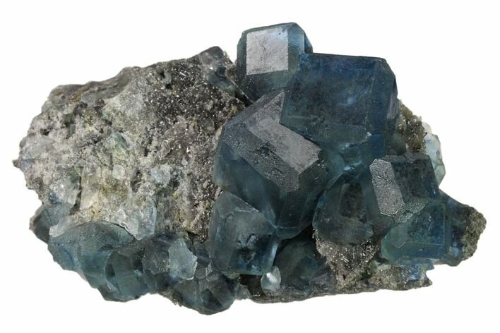 Blue-Green Fluorite on Sparkling Quartz - China #160694